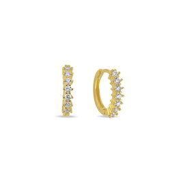 Heliophilia Silver Pendiente de Plata de Ley 925 con Baño de Oro y Circón